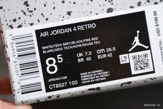 Air 4 Retro CT8527-100 CT8527-100 Oreo (2021) Jordan White 1126